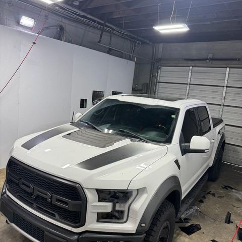 Window tint install: Ford F-150 Raptor, front