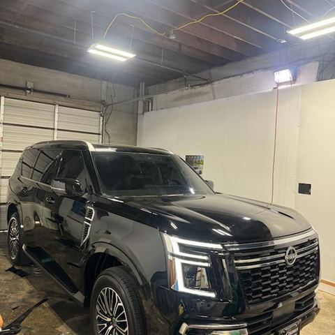 Window tint install: Nissan Armada